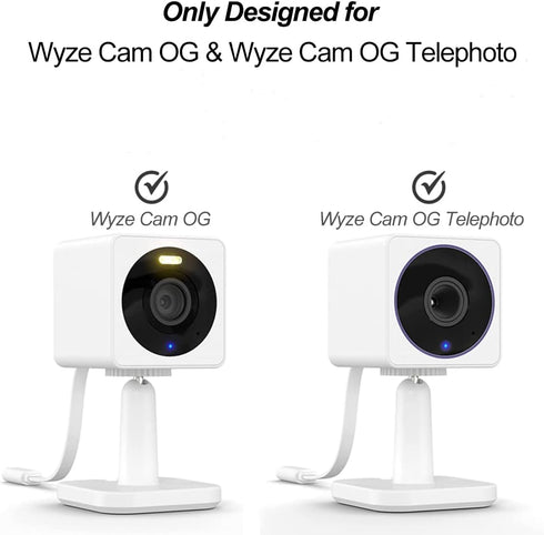 Wall Mount for Wyze Cam OG & Wyze Cam OG Telephoto, Weatherproof Protective Cover and 360 Degree Adjustable Wall Mount Bracket for Wyze Indoor Out...